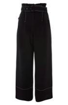 Women's Topshop Stitch Buckle Trousers Us (fits Like 0) - Black