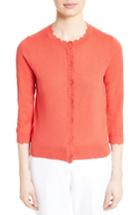 Women's Kate Spade New York Scallop Silk Blend Cardigan, Size - Red