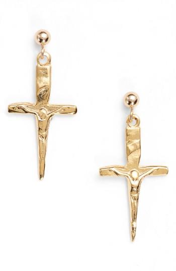 Women's Britt Bolton Crucifix Dagger Stud Earrings