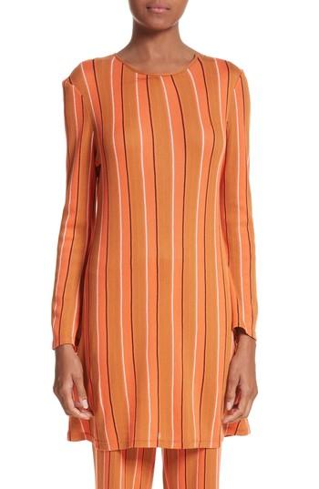 Women's Simon Miller Capo Metallic Stripe Knit Tunic Dress - Orange