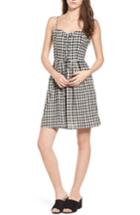Women's Moon River Lace-up Gingham Dress - Black