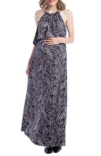 Women's Lilac Clothing Maternity/nursing Maxi Dress - Black