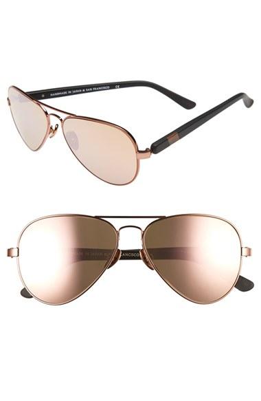 Women's Westward Leaning 'concorde' 58mm Aviator Sunglasses - Black Matte/ Rose Gold