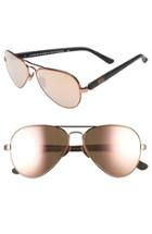 Women's Westward Leaning 'concorde' 58mm Aviator Sunglasses - Black Matte/ Rose Gold