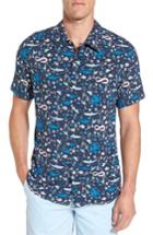 Men's Surfside Supply Fish Print Rayon Shirt - Blue