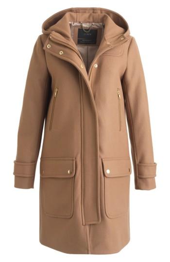 Women's J.crew Wool Melton Duffle Coat - Brown