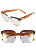 Women's Mcm 'visetos' 56mm Retro Sunglasses - Shiny Gold/ Orange Visetos