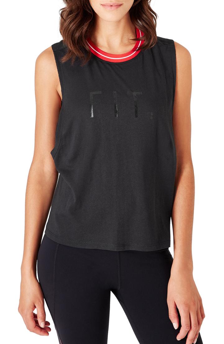 Women's Sweaty Betty Flow Crop Rib Trim Tank Top