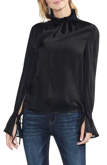 Women's Vince Camuto Tie Flare Cuff Blouse - Black