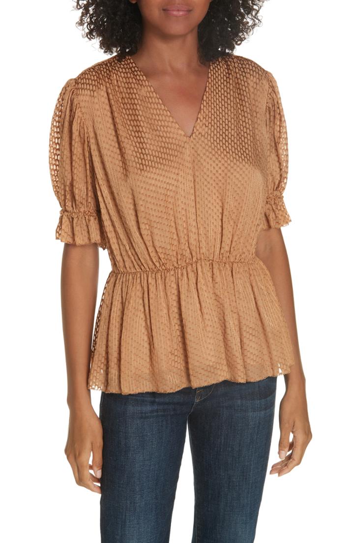 Women's Lewit Jacquard Peplum Top