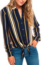 Women's Roxy Suburb Vibes Stripe Shirt - Blue