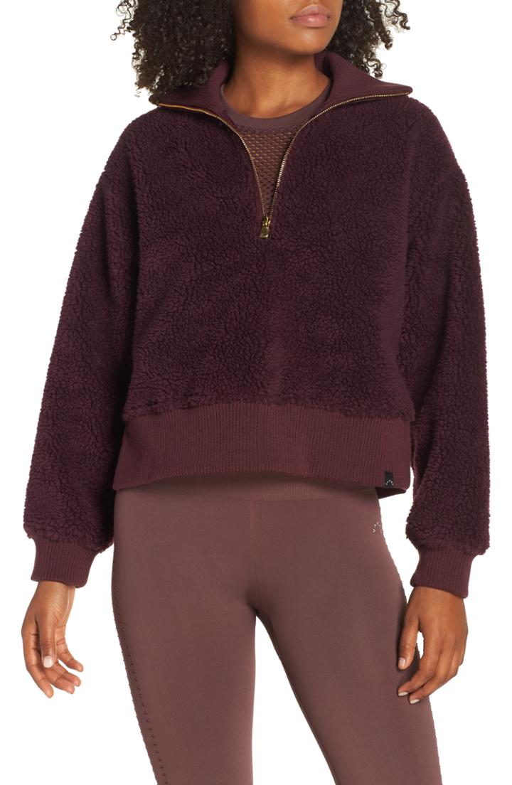 Women's Varley Daphne Fleece Pullover - Burgundy