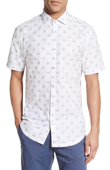 Men's Good Man Brand 'bond' Trim Fit Dot Sport Shirt - Blue