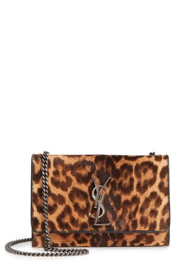 Saint Laurent Small Kate Genuine Calf Hair Shoulder Bag - Brown