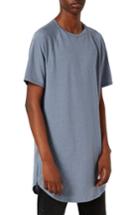 Men's Topman Longline T-shirt With Side Zips, Size - Blue