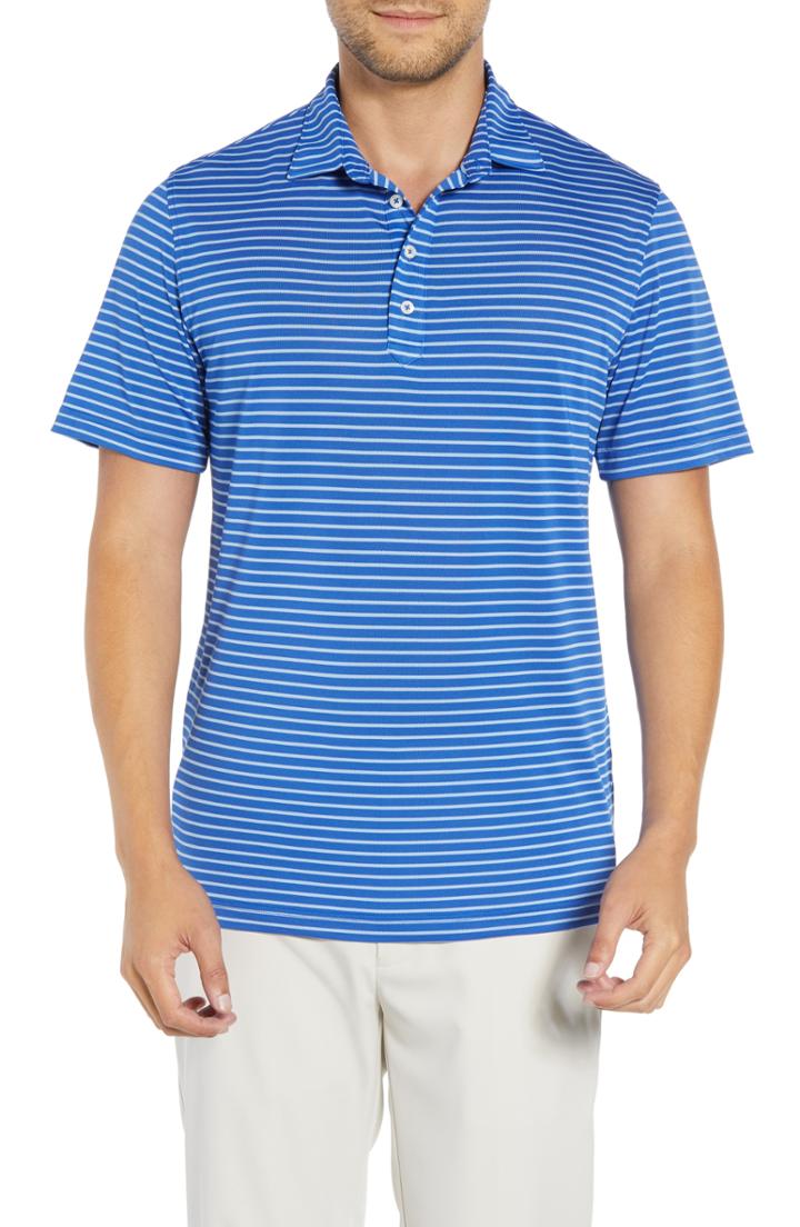 Men's Johnnie-o Myers Regular Fit Stripe Prep-formance Polo, Size - Blue