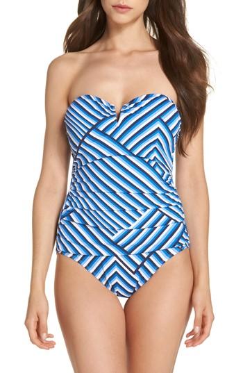 Women's Tommy Bahama Fuller Fronds Strapless One-piece Swimsuit - White