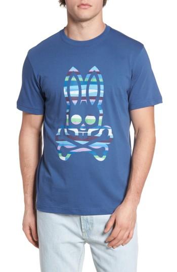 Men's Psycho Bunny Logo Graphic T-shirt (l) - Blue
