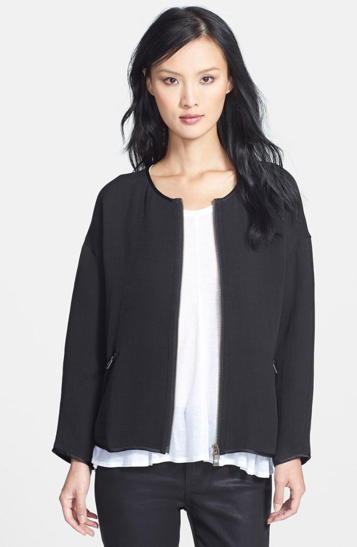 Women's Eileen Fisher Bracelet Sleeve Jacket - Black