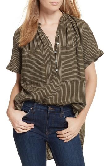 Women's Free People For Keeps Linen Blend Top - Brown