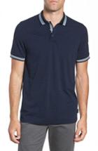 Men's Ted Baker London Museo Slim Fit Tipped Pique Polo (m) - Blue