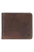 Men's Trask 'jackson' Slimfold Bison Leather Wallet - Brown