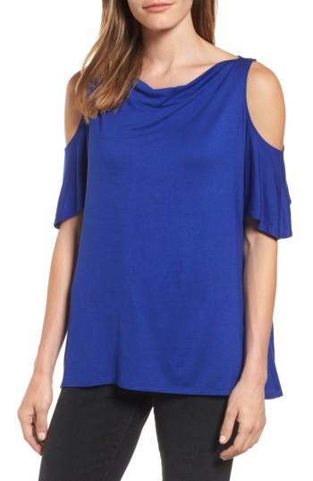 Women's Michael Stars Cold Shoulder Top, Size - Blue