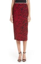 Women's N?21 Leopard Print Pencil Skirt Us / 38 It - Red