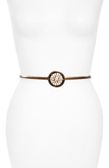 Women's Amici Accessories Crystal Sun Medallion Stretch Belt, Size - Gold/ Black