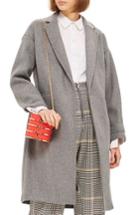 Women's Topshop Bonded Knit Coat Us (fits Like 2-4) - Grey