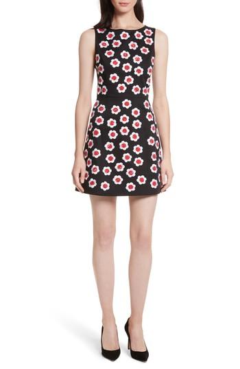 Women's Alice + Olivia Lindsey Embroidered A-line Dress - Black