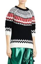 Women's Burberry Trycroft Fair Isle Wool Blend Sweater - Black
