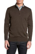 Men's Peter Millar Crown Soft Merino Blend Quarter Zip Sweater, Size - Metallic