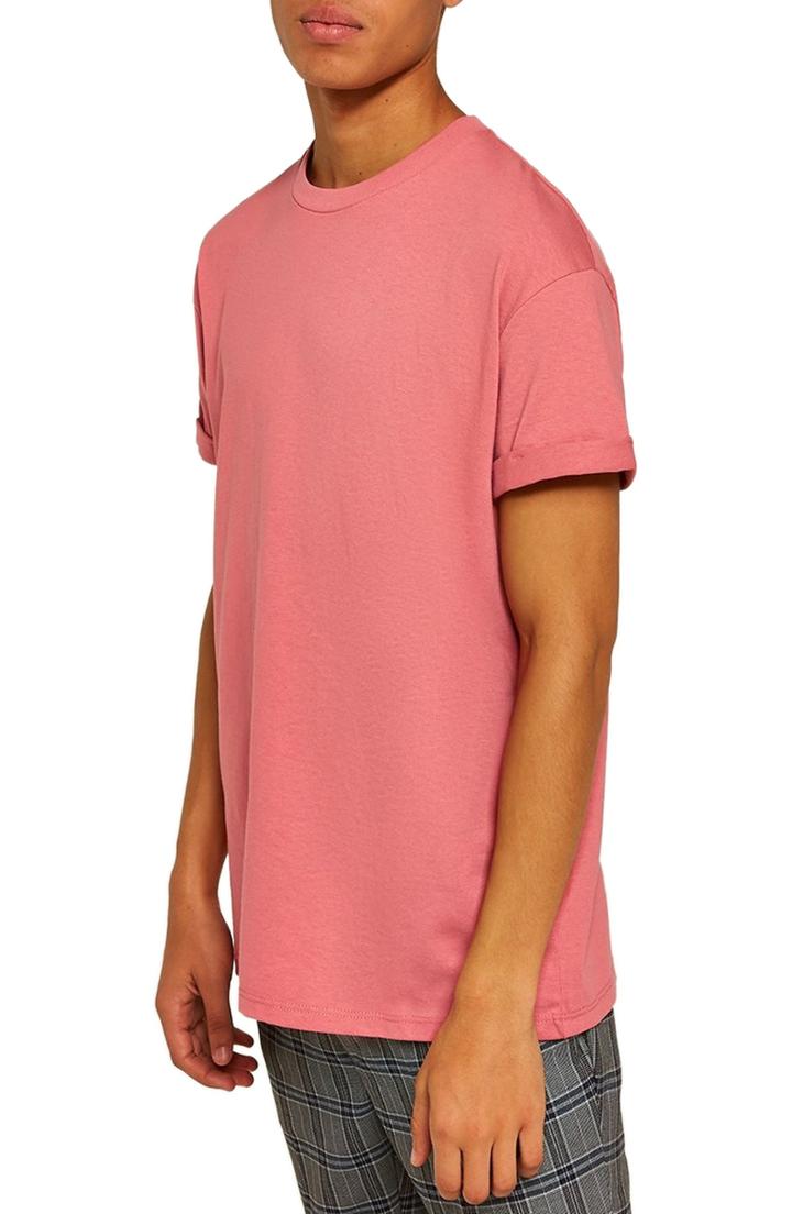 Men's Topman Oversize Fit Roller T-shirt - Pink