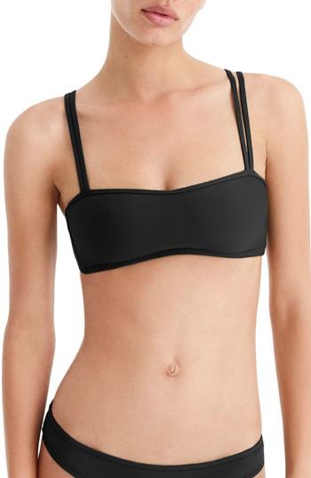 Women's J.crew Double Strap Bikini Top, Size - Black