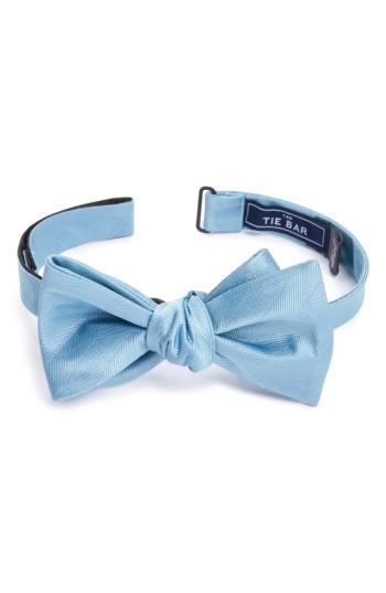 Men's The Tie Bar Herringbone Silk Bow Tie, Size - Green