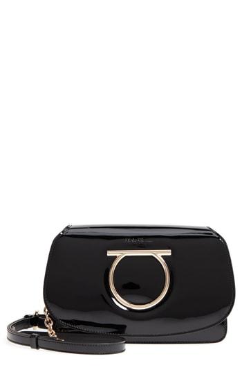 Salvatore Ferragamo Mini Vela Calfskin Crossbody Bag - Black