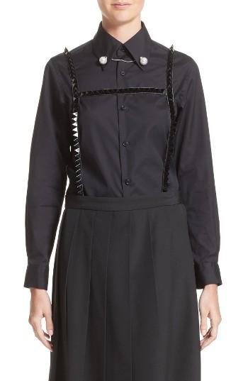 Women's Noir Kei Ninomiya Imitation Pearl Broadcloth Blouse
