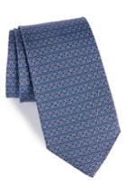 Men's Salvatore Ferragamo Elisir Print Silk Tie, Size - Blue