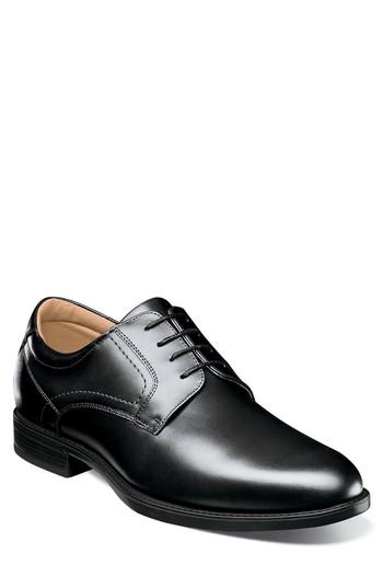 Men's Florsheim Midtown Waterproof Plain Toe Derby .5 D - Black