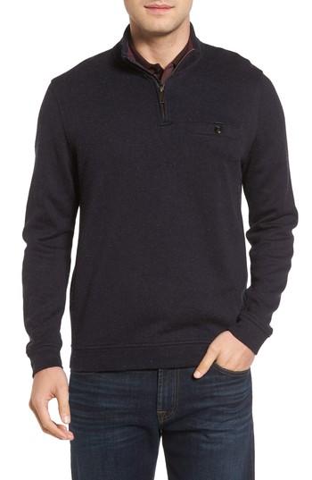 Men's Ted Baker London Valerio Quarter Zip Pullover (xl) - Blue