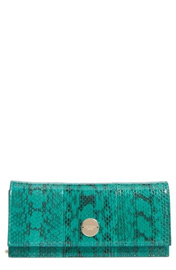 Jimmy Choo Fie Genuine Snakeskin Clutch - Green