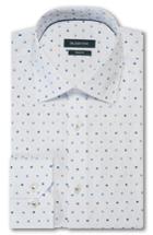 Men's Bugatchi Trim Fit Print Dress Shirt - White