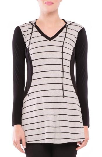 Women's Olian Skye Maternity/nursing Hooded Tunic - Grey