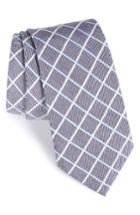Men's Nordstrom Men's Shop Grid Cotton & Silk Tie, Size - Blue