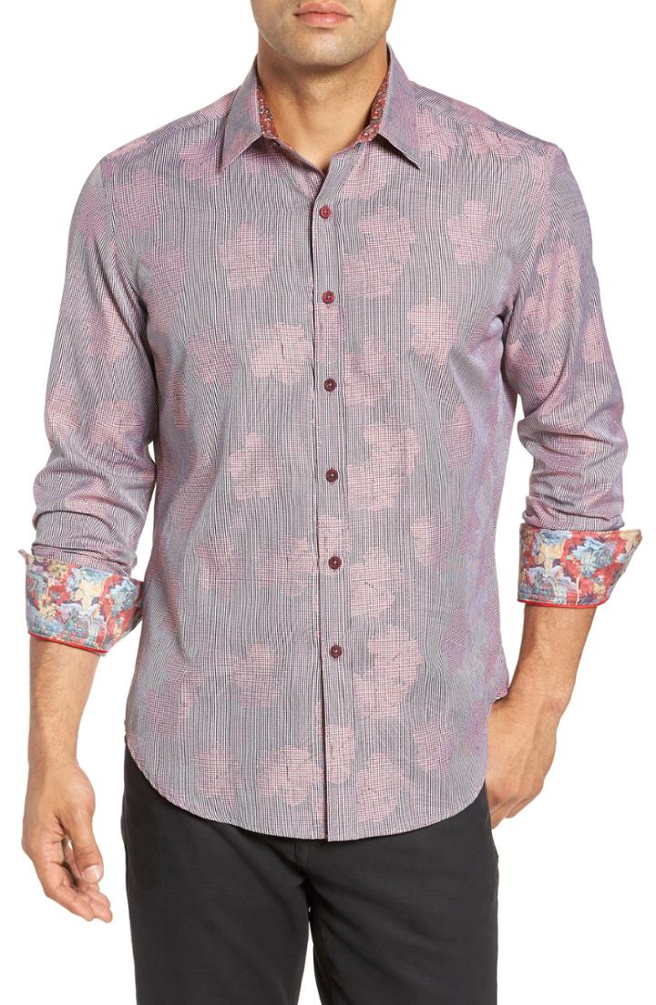 Men's Robert Graham Tomlinson Classic Fit Sport Shirt, Size - Red