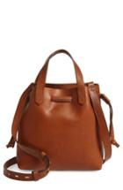 Madewell The Mini Pocket Transport Leather Drawstring Tote - Brown