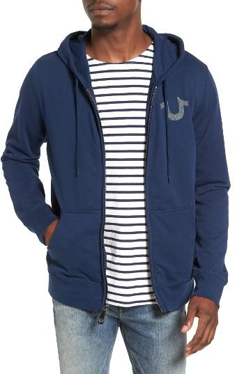 Men's True Religion Brand Jeans Zip Hoodie - Blue