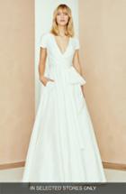 Women's Nouvelle Amsale Nic Taffeta Wrap Ballgown, Size In Store Only - Ivory