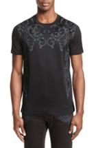 Men's Versace Collection Flocked Baroque T-shirt, Size - Black